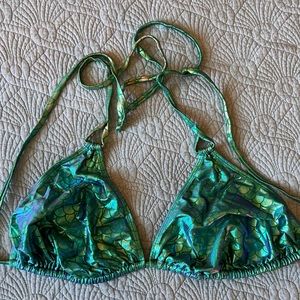 Curvy Beach Plus Size Triangle Bikini Top Mermaid Pattern